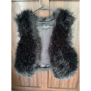 Countess stylish Black Faux Fur Vest Women's SSoft Plush Open Front fall Layer